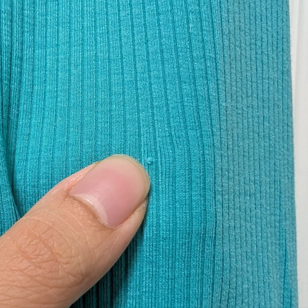 ALO Yoga Blissful High-Waisted Ribbed Leggings Teal Blue Green Size Small S